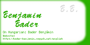 benjamin bader business card