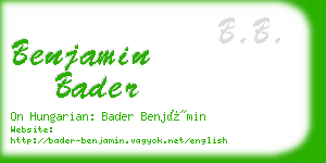 benjamin bader business card